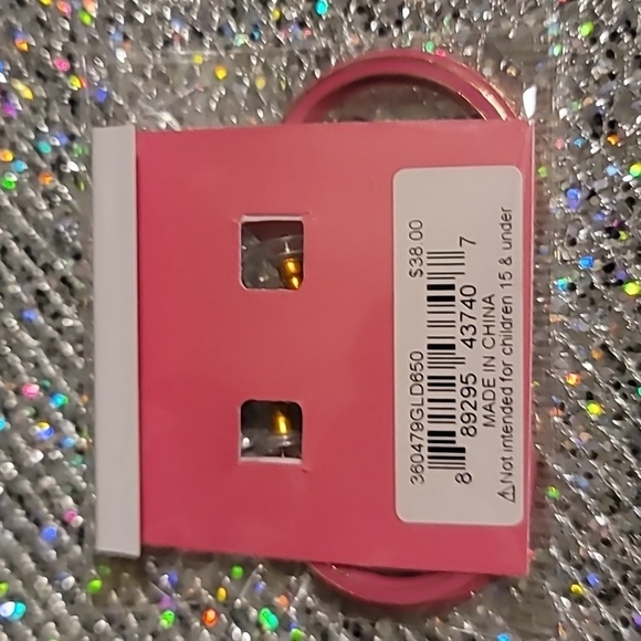 Betsey Johnson Pink Pencil Bracelet and Earring Set - Picture 4 of 6